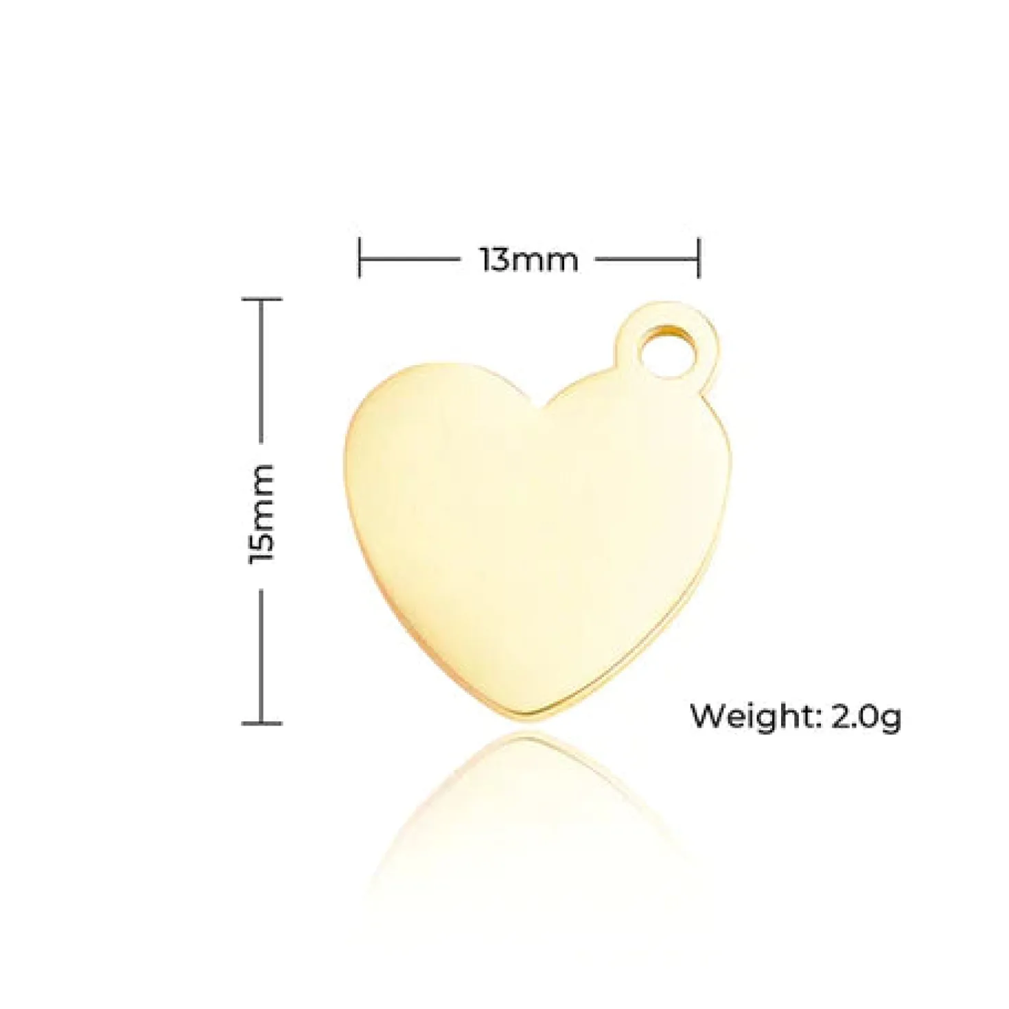 xTool - Heart Tags - 13x15mm - Silver/Gold/Rose Gold Mix - 30pcs