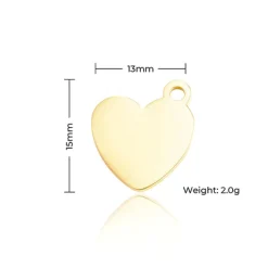 xTool - Heart Tags - 13x15mm - Silver/Gold/Rose Gold Mix - 30pcs