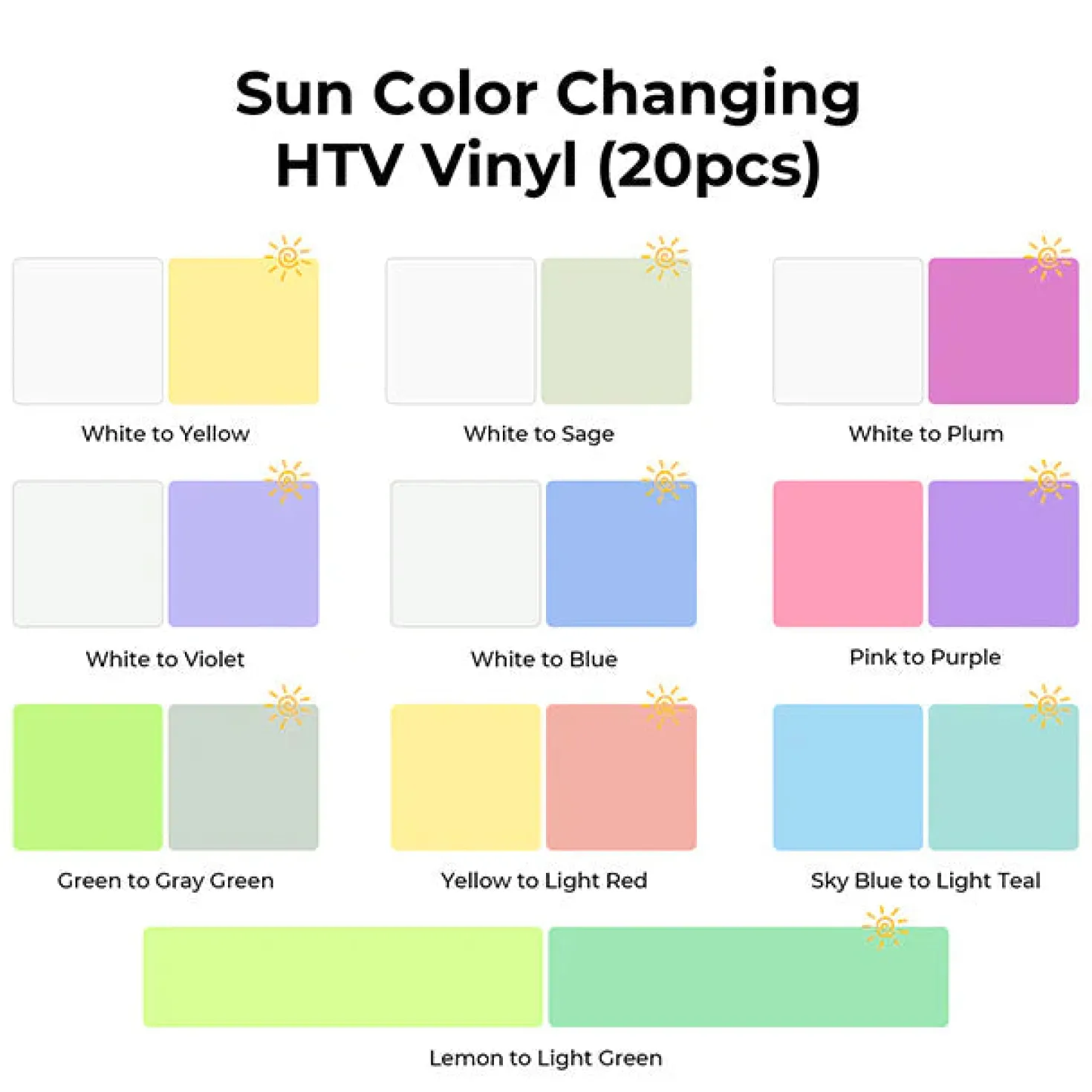 xTool - Heat Transfer Vinyl - Sun Color Changing (20pcs)