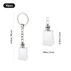 xTool - K5 Crystal Rectangular Keychain with Multicolored LED Lights (10pcs)