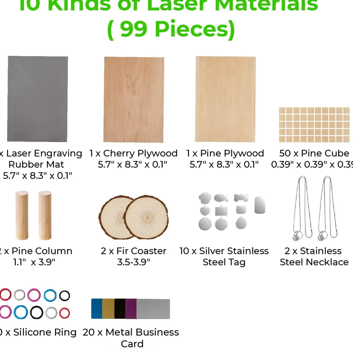 xTool - Laser Material Package Ex Wood, Rubber, Metal