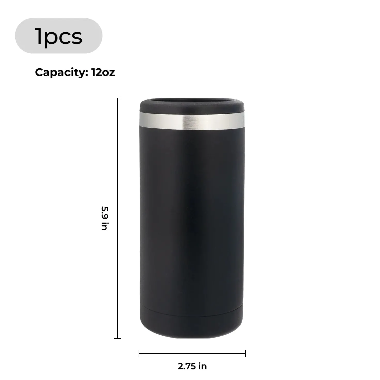 xTool - Slim Can Cooler (12oz/0.35L) - Black to Silver