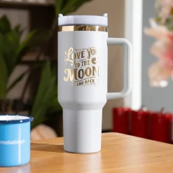 xTool - Stainless Steel Tumbler with Removable Handle - Light Blue Grey To Gold (40z/1.18L)