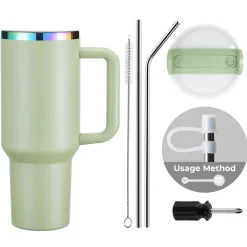 xTool - Stainless Steel Tumbler with Removable Handle - Army Green To Iridescent (40z/1.18L)