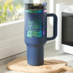 xTool - Stainless Steel Tumbler with Removable Handle - Navy To Iridescent (40z/1.18L)