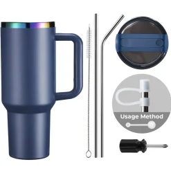 xTool - Stainless Steel Tumbler with Removable Handle - Navy To Iridescent (40z/1.18L)