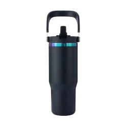 xTool - Stainless Steel Tumbler with Handle and Straw - Black to Iridescent (30oz/0.88L)