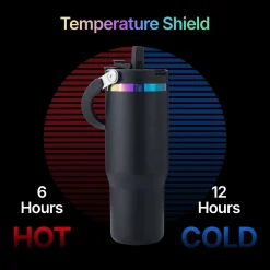 xTool - Stainless Steel Tumbler with Handle and Straw - Black to Iridescent (30oz/0.88L)